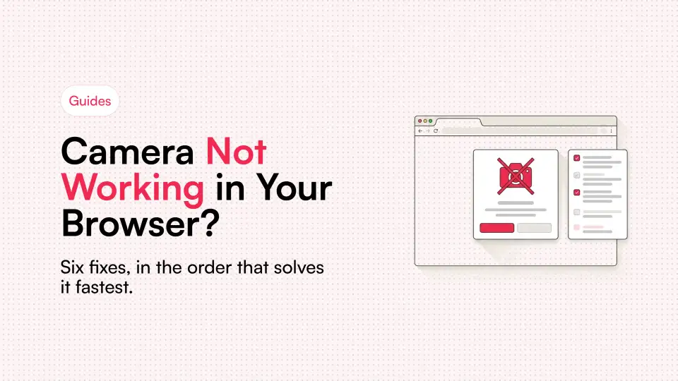 Illustration of a browser window with a camera permission prompt