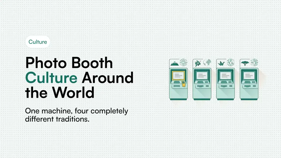 Illustration of photo booth styles from different countries