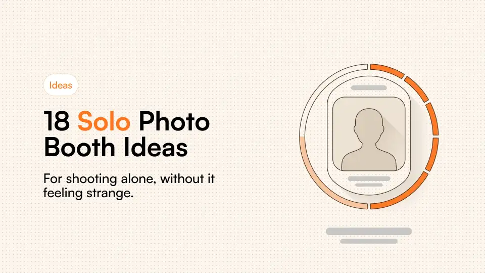 Illustration of a single person taking a photo strip alone