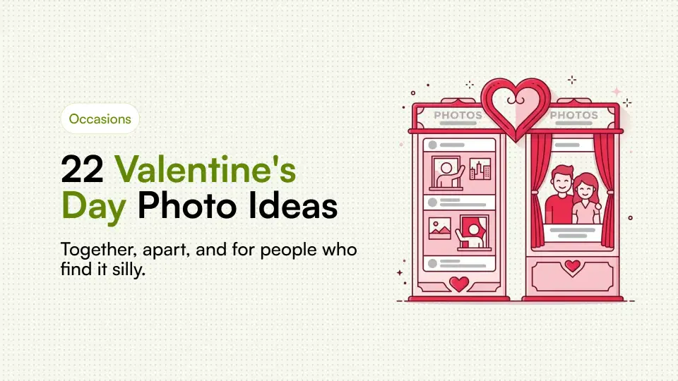 Illustration of a couple's photo strip for Valentine's Day