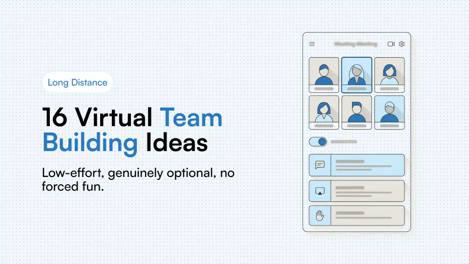 Illustration of a distributed team on a video call