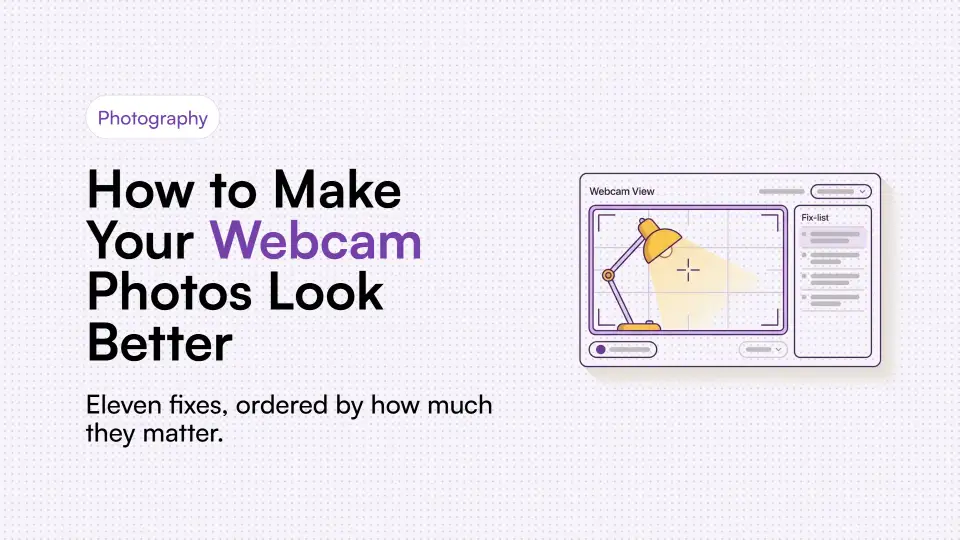 Illustration of a laptop webcam setup with lighting