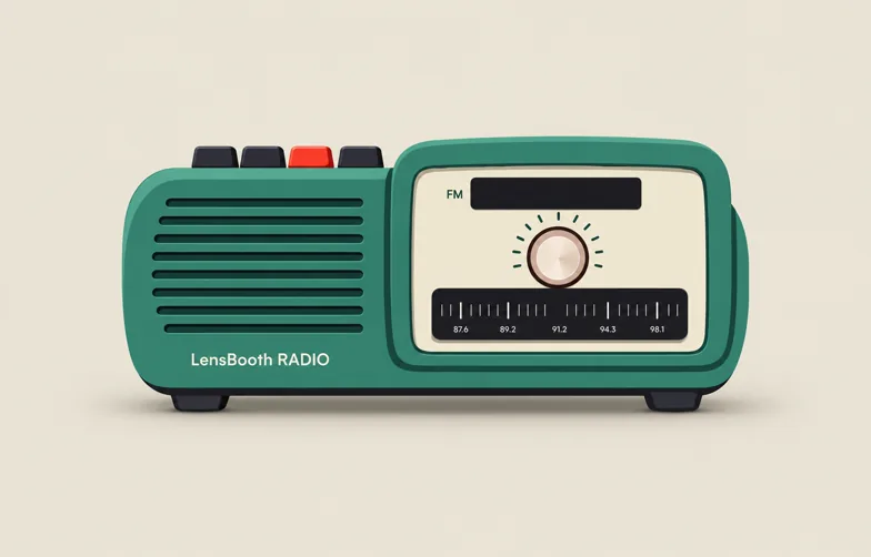 A green retro radio with a tuning dial and frequency scale